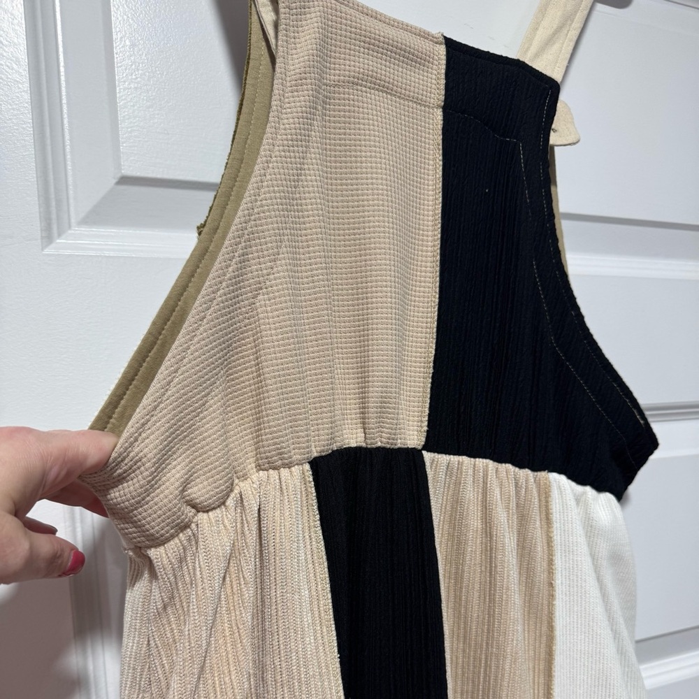 Patchwork Wide Leg Overalls NWT - image 9